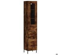 Placard salle à manger - BEST-HOME - Buffet haut - Chêne fumé - 34,5x34x180cm - Bois d'ingénierie - Meuble de Salon 3_6779394