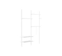 Placard télescopique en métal et plastique - Hauteur 200-295 cm - Longueur 147-195 cm - Blanc