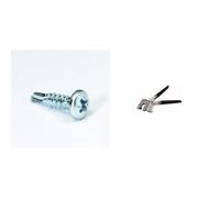 PLACO® - Lot 500 pièces vis auto perceuses 13mm - Placoplatre - E69140500, Gris & Fartools 212002 Pince pour Rail à placoplâtre