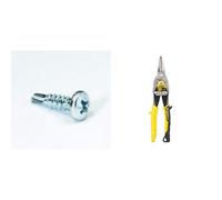 PLACO® - Lot 500 pièces vis auto perceuses 13mm - Placoplatre - E69140500, Gris & Stanley FATMAX Cisaille Aviation Tête Droite Acier Forgé Chromé Double Action de Pivot