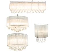 Plafond LED applique murale cristal de verre de soie réglable en hauteur lampe chrome