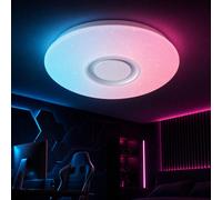 Plafond LED avec haut-parleur Bluetooth, 36W, changement de couleur RGB et télécommande