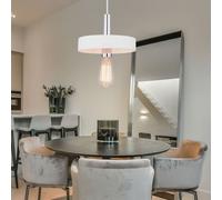 Plafond Pendule Suspension Luminaire Métal Plâtre Blanc Éclairage Salon Salle À Manger