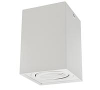Maclean MCE426 W Deckenaufbauleuchte mit GU10 Fassung für LED & Halogen Leuchtmittel bis 40W Aufputz Schwenkbar Aluminium (Weiß, 1 Stück - Eckig)