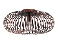 Plafonnier 1 flamme Plafonnier salon grille cuivre E27, métal, 1x douille E27, DxH 40x17 cm