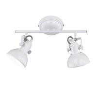 Plafonnier, 2 flammes, blanc, plafonnier, spot, plafonnier, salon, blanc, spots pivotants, métal, 2x E14, LxlxH 36x13x25 cm