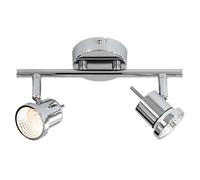 Plafonnier 2 flammes LED plafonnier rail lumineux Spot de plafond à spots mobiles, spot orientable, 2x LED 5W 400lm blanc chaud, L 25 cm