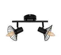 Plafonnier 2 Lampes Orientables en Métal Adelia 28cm Noir