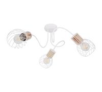 Plafonnier 3 flammes Spot orientable Plafonnier Abat-jour grillagé, métal, 3x E27 douilles, DxH 60x24 cm