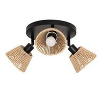 Plafonnier 3 lampes Myha 25 cm métal et corde Atmosphera Beige G