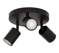 Atmosphera - Plafonnier 3 Spots Vico Noir - Spots Orientables en Acier - Ampoules Non Incluses GU10 25W - Luminaire pour Salon, Cuisine, Salle à manger