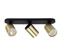 Plafonnier 3 spots - EDO SOLUTIONS - MALGA 3 ELEGANT - 3 spots réglables - Noir/Doré - Culot GU10