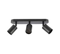 Plafonnier 3 Spots Orientables Alu Noir pour Ampoule GU10 - SILAMP