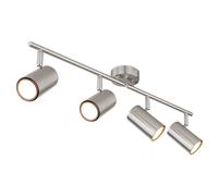 Plafonnier 4 flammes lampe de salon spot argent plafonnier mobile, 4x douille GU10, LxlxH 60x8x14,5 cm