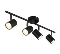 Plafonnier 4 flammes noir Plafonnier GU10 Plafonnier salon orientable, métal, 4x GU10, LxlxH 54,4x9x14,3 cm