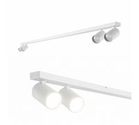 Plafonnier 4 spots - EDO SOLUTIONS - MALGA - Blanc - Barre 150 cm - Spots GU10 orientables