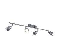 Plafonnier 4 spots spot strip plafonnier orientable nickel mat, acier, 4x douilles GU10, Lxl 78,5x7 cm