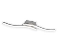 Plafonnier à 2 bandes LED blanches, élégant et moderne, pour intérieur, 5 W, Route - Nickel mat