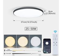 Plafonnier, à intensité variable, avec télécommande, coque noire