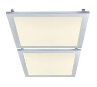 Plafonnier à panneau LED argenté, plafonnier à encastrer en aluminium, lampe à grille lumineuse de bureau, 18 watts 1100 lumens blanc neutre, LxlxH 29,9 x 29,9 x 5 cm, lot de 2