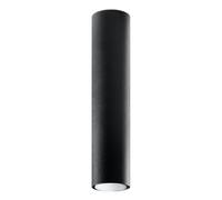 Sollux Lighting – Plafonnier Lagos SL.1002 – 1 x 40 W, abat-jour cylindrique noir, GU10