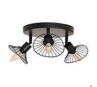 Atmosphera Plafonnier Adelia – 3 lampes orientables en métal 25 cm Noir