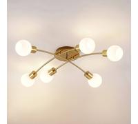 Plafonnier Agmar Lindby, dimmable, doré, Salon / Salle à manger, Métal, Moderne, Plafonnier