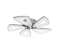 Plafonnier AMONDE LED 5X6W en fonte d'aluminium chrome D560mm