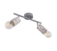 Plafonnier App Control Plafonnier à 2 lampes Spot de plafond, avec spots mobiles aspect pierre terrazzo, LED RVB 8,5W 806Lm, L 30 cm