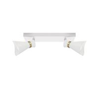 Plafonnier applique rectangulaire blanc/or orientable 2xE14 Loreta