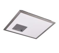 Plafonnier argenté lampe de salon design panneau de plafond moderne, 3 niveaux, LED 29,5W 2950Lm blanc chaud, LxPxH 45x45x4 cm, Trio 675114507