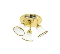 Plafonnier Art Nouveau, plafonnier or, verre, métal, plafonnier vintage, plafonnier couloir, Ø23 cm, 3 flammes, faible éblouissement, plafonnier salle de bain E14