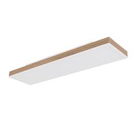 Plafonnier aspect bois lampe de salon plafonnier moderne dimmable LED télécommande CCT veilleuse, aluminium, 1x LED 24W 1500lm 2700-6500K, LxlxH 80x20x7,8 cm
