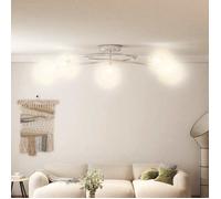 Plafonnier avec abat-jour en maille métallique - vidaXL - 5 LED G9 - Transparent - 80x16 cm - Finition chromée