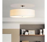 Plafonnier avec abat-jour en tissu - Plafonnier rond, diamètre 60 cm - Lampe pour salon et chambre - Douille E-27, ampoule LED non incluse