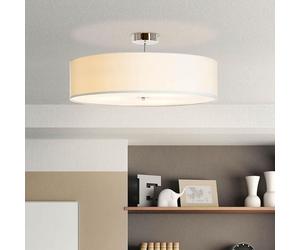 Plafonnier avec abat-jour en tissu - Plafonnier rond, diamètre 60 cm - Lampe pour salon et chambre - Douille E-27, ampoule LED non incluse