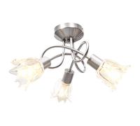 Plafonnier avec Abat-jour en Verre 3 Ampoules E14 Bol Eclairage Lustre vidaXL