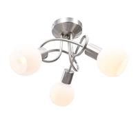 Plafonnier avec Abat-jour en Verre 3 Ampoules E14 Bol Eclairage Lustre vidaXL