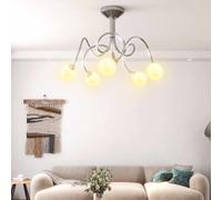 Plafonnier avec Abat-jour Ronds en Verre pour 5 LED G9 Lampe Suspendue vidaXL
