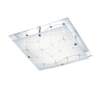 Plafonnier avec cristaux plafonnier en verre lampe de couloir lampe de salon, dépoli, 4x 3W 4x 255lm blanc chaud, LxPxH 32x32x7,5 cm