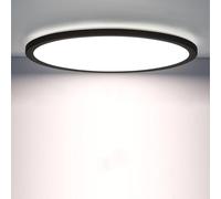 Plafonnier avec détecteur de mouvement - Lampe de détection de mouvement pour intérieur - Éclairage automatique - Détection de mouvement avancée - Diamètre de 22 cm - Noir