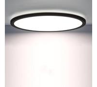 Plafonnier avec détecteur de mouvement - Lampe de détection de mouvement pour intérieur - Éclairage automatique - Détection de mouvement avancée - Diamètre de 22 cm - Noir
