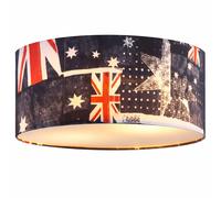 Plafonnier avec drapeau Union Jack Drapeau britannique Plafonnier blanc rouge bleu, 2x E27, diamètre x hauteur 45 x 20 cm