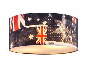 Plafonnier avec drapeau Union Jack Drapeau britannique Plafonnier blanc rouge bleu, 2x E27, diamètre x hauteur 45 x 20 cm