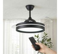 Plafonnier avec éclairage LED, 4 pales rétractables et télécommande InnovaGoods