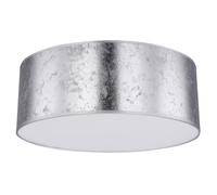 Plafonnier avec enceinte bluetooth 40 cm Lampe de chambre argent Plafonnier salon, design feuille d'argent, 3x E27, H 17,5 cm