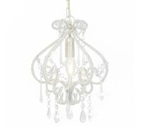 Plafonnier avec perles Blanc Rond E14