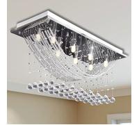 vidaXL Plafonnier Étincelant avec perles en verre cristal 8 x G9 29 cm Blanc
