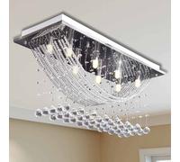 Plafonnier avec Perles Verre Cristal Étincelant Blanc 8 Ampoules G9 vidaXL