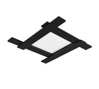 Plafonnier avec rétro-éclairage Plafonnier Moderne noir Plafonnier de salon, métal, LED 1x18W 4x3,5W blanc chaud, LxPxH 59x59x6 cm